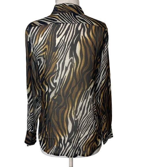 Equipment silk tiger print top semi sheer - Picture 2 of 6